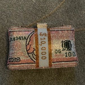 pink bling money purse